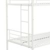 Over Twin Bunk Bed Frame with Trundle,Metal Bunkbed with Sturdy Guard Rail and 2 sideLadders for Kids/Adults,Can be Divided Into Two Beds