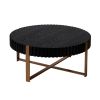 Modern Handcraft Drum Coffee Table 31.5 inch Round Coffee Table for Living Room,Small Coffee Table with Sturdy Pedestal