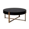 Modern Handcraft Drum Coffee Table 31.5 inch Round Coffee Table for Living Room,Small Coffee Table with Sturdy Pedestal